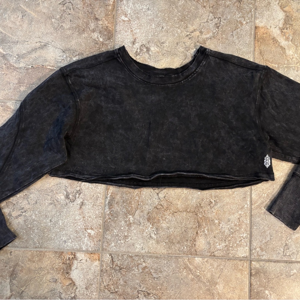 Free People Black Crop Top